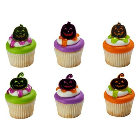 Pumpkin Silhouette - Pumpkin Silhouettes Cupcake Rings 12 Count
