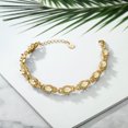 thumbnail image 5 of Gem Stone King 7.12 Ct Oval Cabochon White Ethiopian Opal 18K Yellow Gold Plated Silver Bracelet for Women, 5 of 5