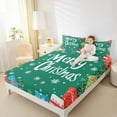 thumbnail image 4 of Manfei Happy Festival Queen Sheet Sets for Teens, Green Christmas Style Flat Sheet, Snowflake Gifts Queen Fitted Sheet, Super Cozy Room Decor, 4-Piece, 4 of 7