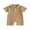 Khaki, variant on Cenuakty Baby Boy Summer Romper Casual Stylish Surface Textured Button Collared Short Sleeve Infant Jumpsuit