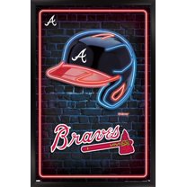 MLB Atlanta Braves - Neon Helmet 23 Wall Poster, 14.725" x 22.375" Framed