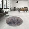 thumbnail image 4 of Ahgly Company Machine Washable Indoor Round Industrial Modern Purple Area Rugs, 5' Round, 4 of 7