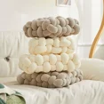 thumbnail image 3 of ColourTree 12'' L x 13'' W White 2 Pcs Knot Pillow Soft Throw Pillow Home Decoration Cushion Square Office Knotted Plush Throw Cushion, 3 of 6