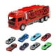 thumbnail image 2 of Camión de juguete transportador y de almacenamiento de autos con 6 autos, juego de juguetes para camión transportador de transporte y pista de Rojo, 2 of 9