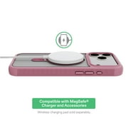 onn MagSafe Compatible Phone Case with Kickstand for iPhone 17 Pro Max - Pink/Frosted Clear