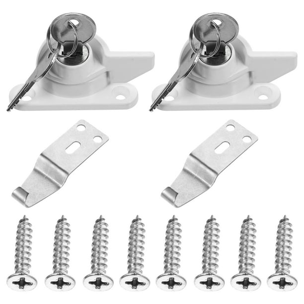 Lock Window Sliding Sash Zinc Alloy Door Key Hooks Child Proof Security