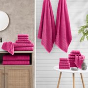 Casa Platino 24-Pcs Luxury Towels for Bathroom – 100% Ring-Spun Cotton, 2 Bath Sheets, 2 Gym Towel, 2 Bath, 4 Fingertip, 6 Hand, 8 Washcloths, Ultra Soft, Easy Care – Fuchsia