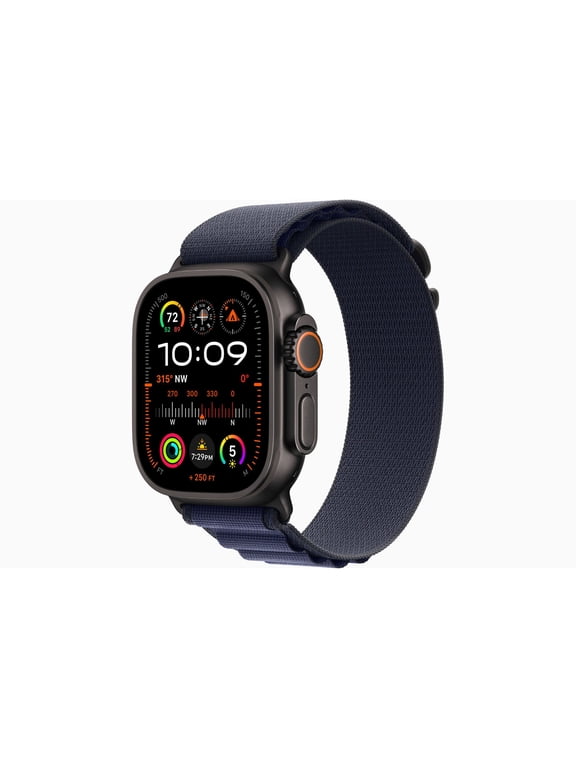 Restored Apple, A2986 Watch Ultra 2, GPS + Cellular, Black Titanium Case with Navy Alpine Loop Band/49mm Medium, 1, 1, 1