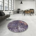 thumbnail image 3 of Ahgly Company Indoor Round Abstract Purple Patchwork Area Rugs, 7' Round, 3 of 6