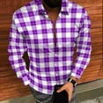 thumbnail image 4 of ZyeKqe Long Sleeve Shirts for Men Plaid Button down Blouses Loose Fitted Casual Collared Dress Shirts, 4 of 9