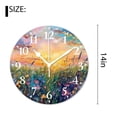 thumbnail image 2 of 14 Inch Wall Clock Battery Operated Silent Clock Decorative for Office, Kitchen, Outdoor, Living Room，Sunset Meadow Vibrant Landscape Elegant, 2 of 4