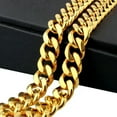 thumbnail image 7 of EOEMY 12/15mm Heavy Polished Women Men Chain Curb Stainless Steel Necklace Or Bracelet-Gold-15mm-40Inch Or 101Cm, 7 of 7