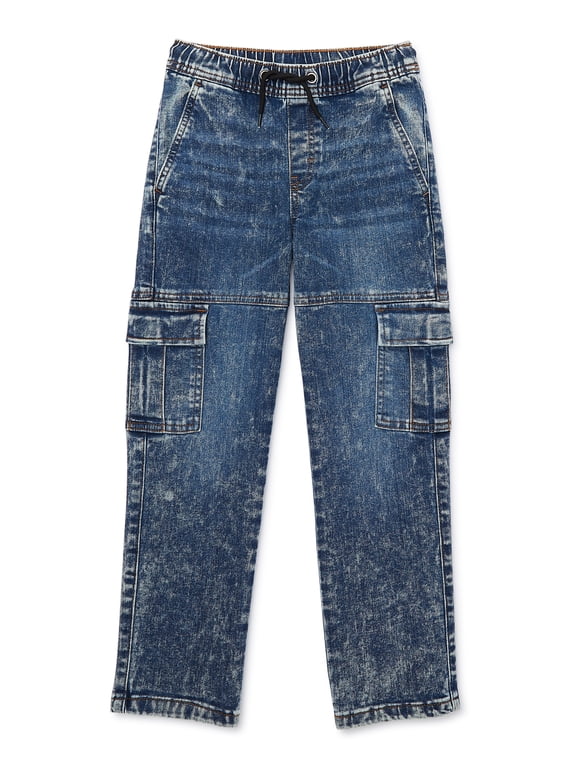 Boys Denim Cargo Jogger Pants, Sizes 4-18 & Husky