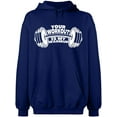 thumbnail image 2 of OXI Hoodie Sweatshirt - Your Workout is, Basic Casual Hoodie for Men's and Women Fleece Hoodie Long Sleeve - Navy Blue Medium, 2 of 3