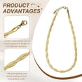 thumbnail image 3 of Uxcell Snake Chain Necklace Herringbone Chokers, 16"+2" Layer Braided Chain, Gold, 3 of 6