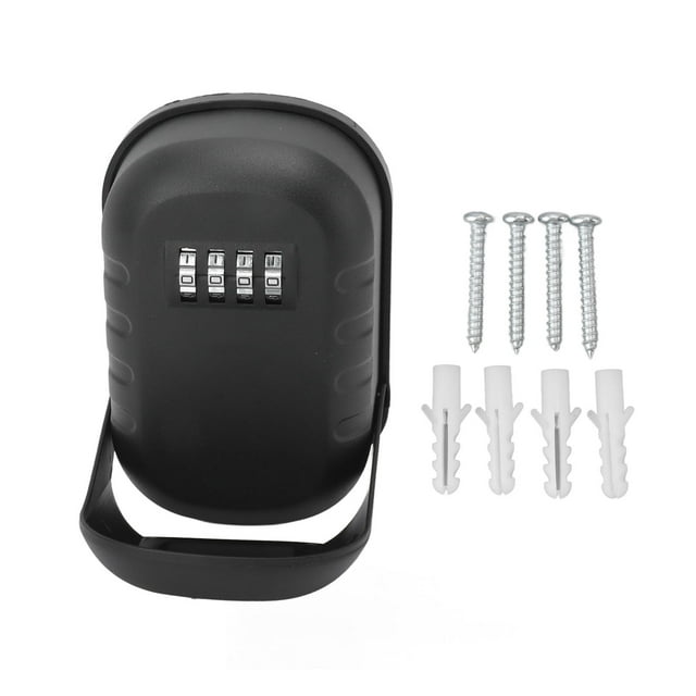 Caja de seguridad con cerradura para llaves, resistente al agua, para montar en la pared, con combinación de contraseña, para guardar llaves de casa, color negro mate