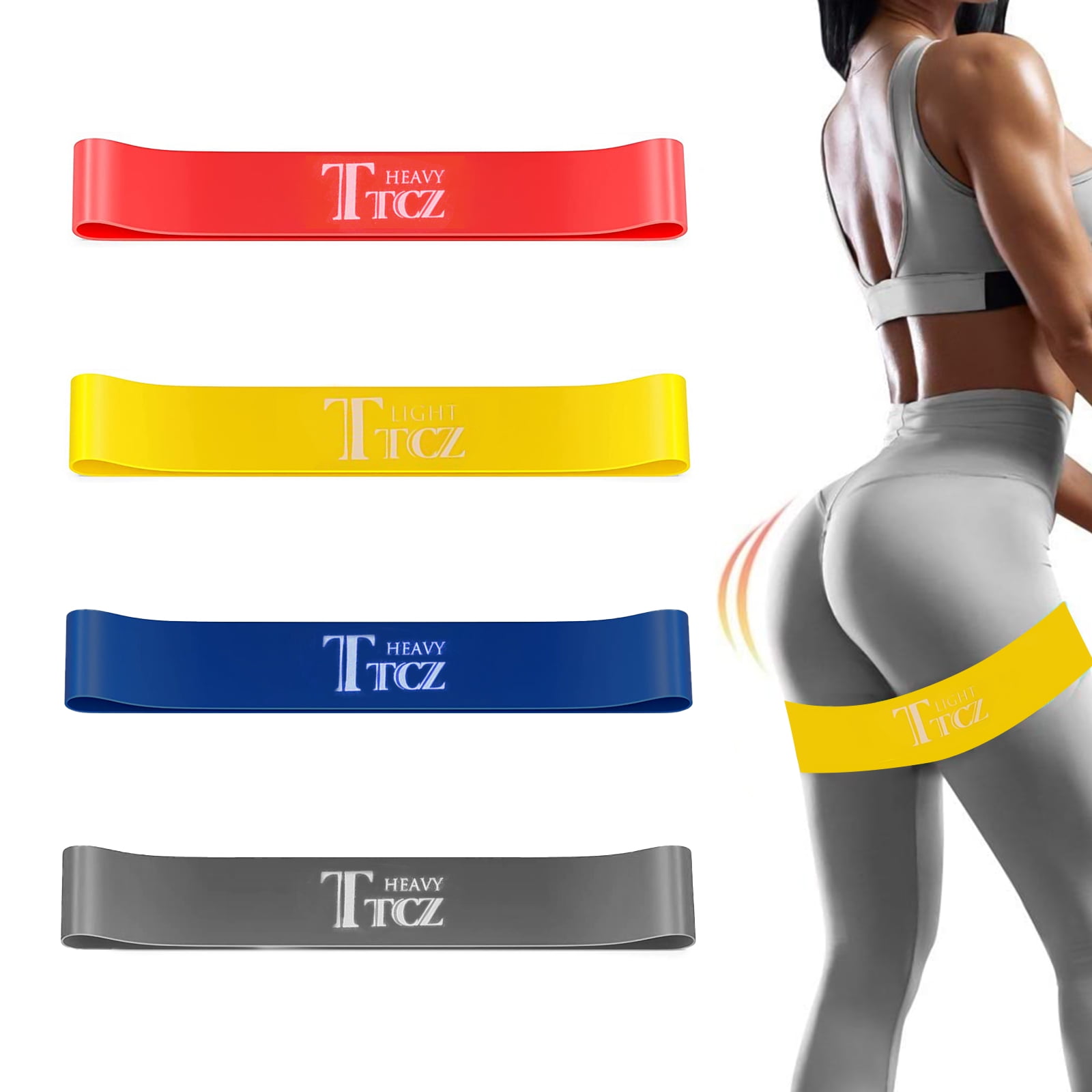 4pcs Resistance Workout Bands, EEEkit Booty Bands, Non Slip Resistance