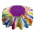 thumbnail image 4 of Colorful Paint Splash Burst Round Tablecloth 60"x60",Wrinkle Wipeable Table Cloth for Kitchen Dining Room Picnic Patio Party, 4 of 6