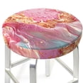 thumbnail image 3 of Haiem Abstract Pink Gold Splash Print Cushion Round Bar Chair Seat Cover Bar Chair Cushion Covers Elastic Washable Bar Chair Cover,Protects from Scratches and Stains-14 inch, 3 of 7