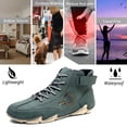 thumbnail image 4 of Men's Outdoor Casual Chukka Boots Handmade Leather Upper Waterproof Sneakers Lightweight for Hiking Wear-resistant Shoes Green 9 US, 4 of 7