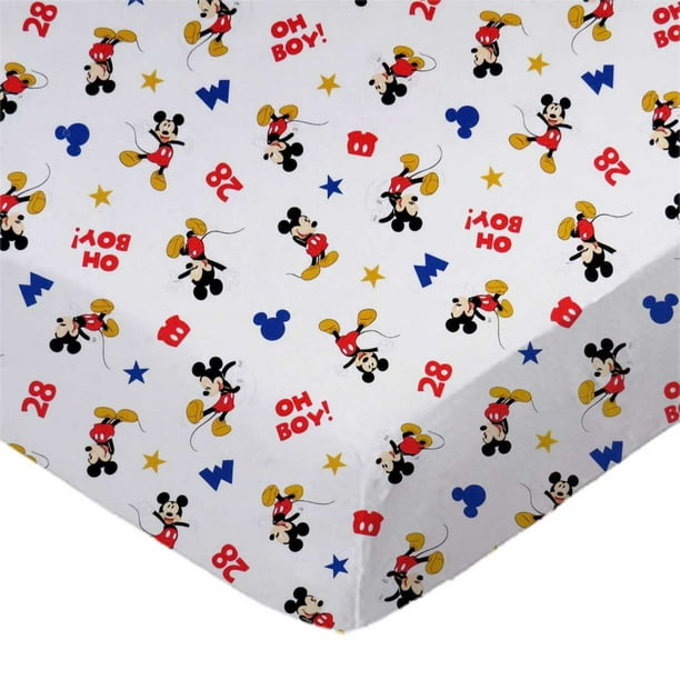 SheetWorld 100 Cotton Percale Crib Sheet Set 28 x 52, Oh Boy Mickey