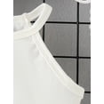 thumbnail image 5 of Argulvti Toddler Girls Summer Set, Cotton Ribbed Sleeveless Halter Tops Elastic Waist Cargo Shorts with Belt, 5 of 9