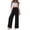 Black, variant on BUWTTER Womens Pants Palazzo Drawstring Elastic Waist Wide Leg with Pockets Casual Boho Trousers Dress Slacks for Women Black L