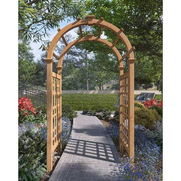 Vita 47 in L x 24 in W x 89 in H Rosewood Cedar Arbor, Golden Brown, VA68894