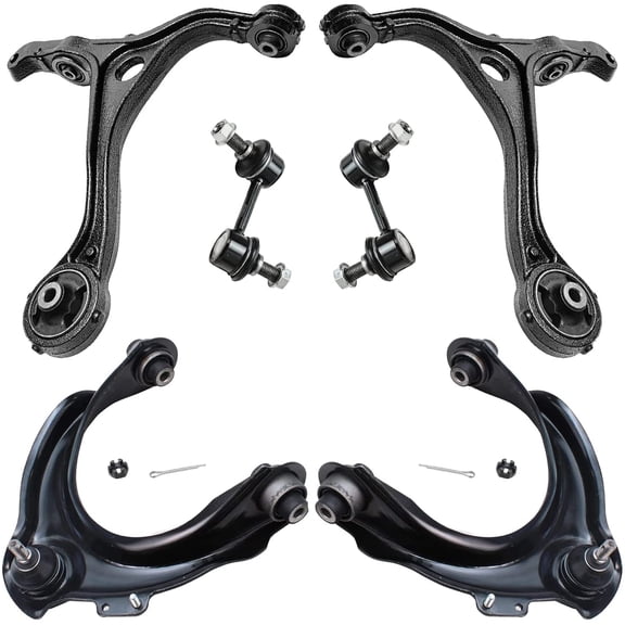 Detroit Axle - 6pc Front End Control Arms Kit for 2003-2007 Honda Accord 4 Front Upper and Lower Control Arms 2 Sway Bar End Links 2004 2005 2006 Replacement