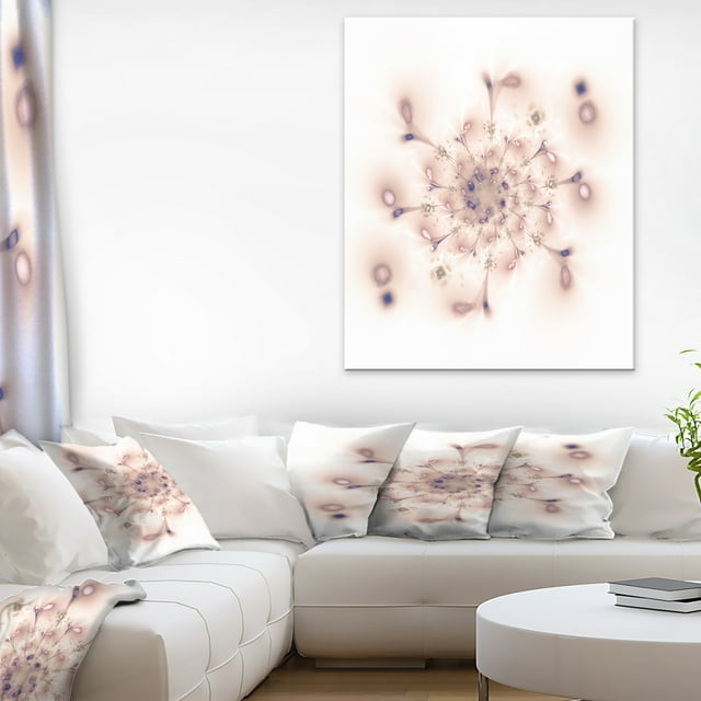 Fleur Fractale Rose avec Pétales Abstraits - Impression sur Toile Florale