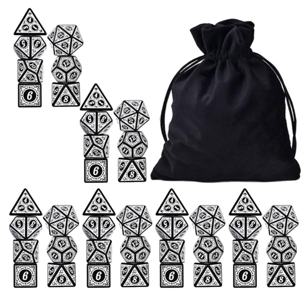 Dados poliédricos de dados poliédricos de 42 piezas con bolsa de almacenamiento D8 D10 D12 D20 para s de DND Magideal Dados poliédricos