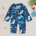thumbnail image 4 of Douhoow Baby Boy Rash Guard Swimsuit 3 6 12 18 24 Months Infant Zipper Swimwear One Piece Long Sleeve Bathing Suit, 4 of 9