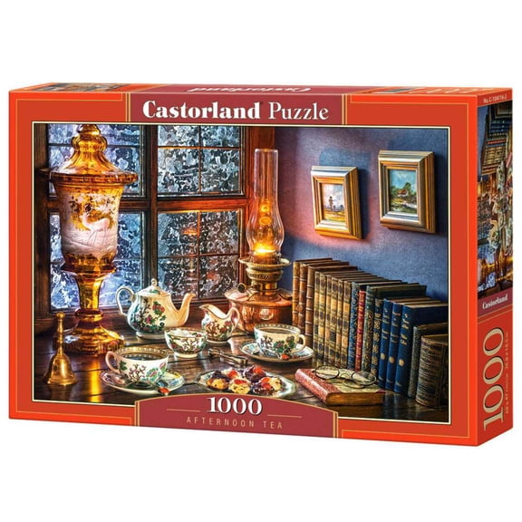 1000 Piece Jigsaw Puzzle, Afternoon Tea, Classic interior, old fashioned furniture, oil lamp, beautiful vase, Adult Puzzle, Castorland C-104116-2