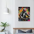 thumbnail image 3 of COMIO Graffiti Wall Art DJ Monkey Painting Banksy Gorilla Canvas Music Picture Pop Art Wall Decor 12x16 inch, 3 of 4