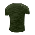 thumbnail image 4 of CIENVNSTG Men's Independence Day Short Sleeve T-Shirt With Distressed USA Flag Print Crewneck Casual Patriotic Design Breathable Fabric Top For 4th Of July Celebrations And Daily Wear Army Green L, 4 of 4