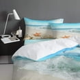 thumbnail image 5 of 3-Piece Beach Themed Bedding Set - Twin Size Blue Ocean Comforter Cover with Seashell & Starfish Print, Coastal Duvet Cover + 2 Pillowcases for Kids, Teens, Adults, 5 of 7