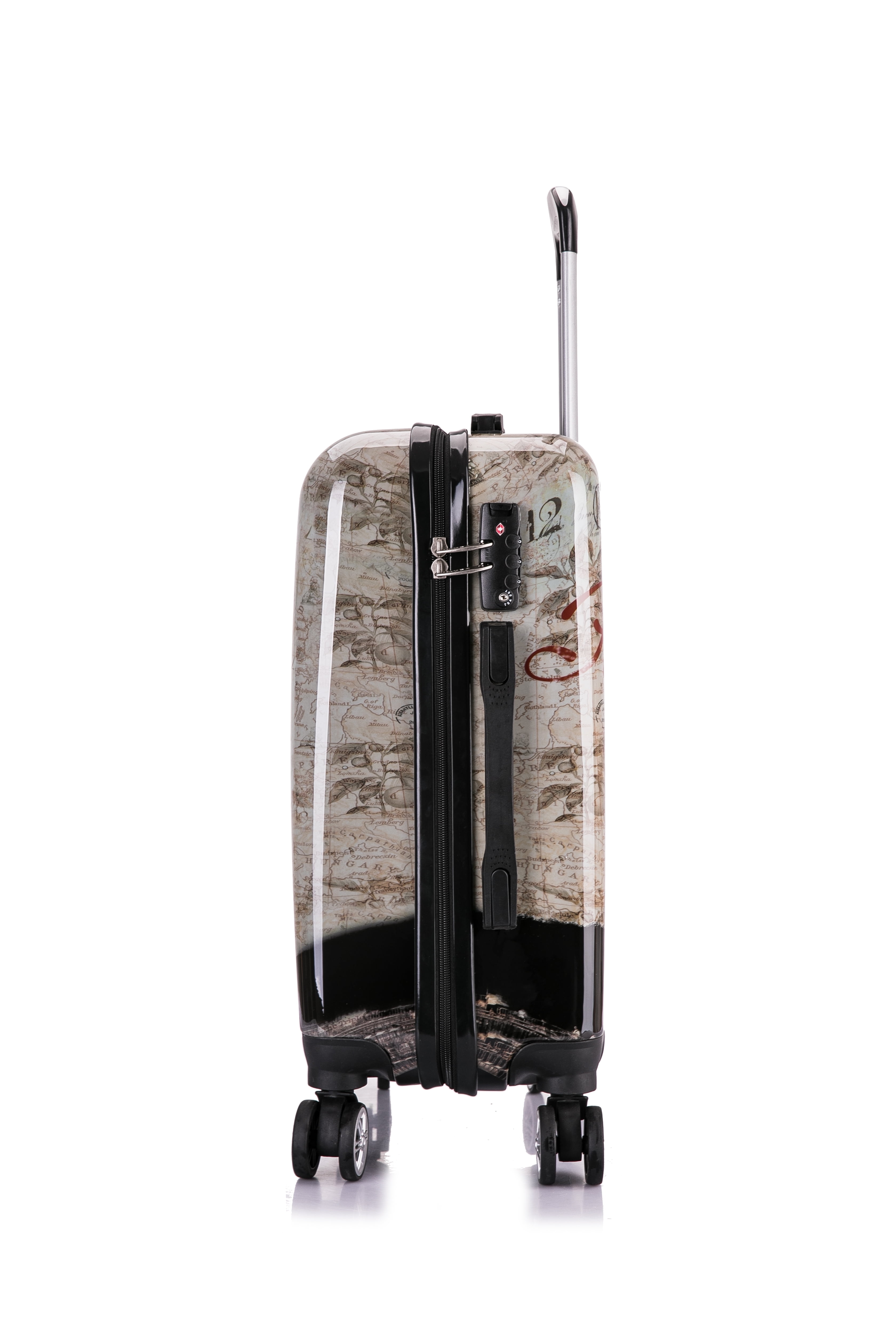InUSA Print 20" Hardside Checked Luggage with Spinner Wheels, Handle and Trolley, Paris