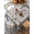thumbnail image 6 of Grey Paisley Table Cloth, Boho Flower Botanical Leaf Branch Waterproof Tablecloth for Square Tables, Reusable Washable Fabric Table Cover for Restaurant Kitchen Dining Tables 54"x54", 6 of 6