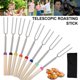 thumbnail image 1 of Juego de 8 brochetas extensibles para asar malvaviscos, mango de madera, de metal de 81 cm, para barbacoa, cocina y fogatas., 1 of 8