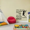 thumbnail image 2 of Tinkerbell Smile Life Quote Disney Cartoon Quotes Wall Sticker Art Decal for Girls Boys Room Bedroom Nursery Kindergarten House Fun Home Decor Stickers Wall Art Vinyl Decoration Size (40x40 inch), 2 of 3