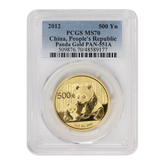 China 2012 Gold Panda 500 Yn PCGS MS70 Chinese Mint Coin