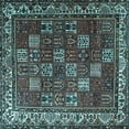 thumbnail image 1 of Ahgly Company Indoor Square Persian Light Blue Traditional Area Rugs, 3' Square, 1 of 4