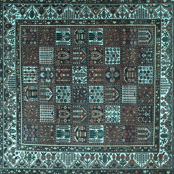 Ahgly Company Indoor Square Persian Light Blue Traditional Area Rugs, 3' Square