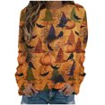 thumbnail image 2 of ICHUANYI Liquidación Moda Mujer Halloween Impreso Manga Larga Cuello Redondo Señoras Sudadera Tops Blusa ICHUANYI WER202308246203, 2 of 4