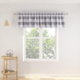 thumbnail image 2 of 2 Pack Buffalo Check Valances for Windows Living Room 18 inches Long Classic Gingham Plaid Bedroom Bathroom Rod Pocket Country Farmhouse Kitchen Window Curtain Valances - 54"x18" Grey & White, 2 of 6