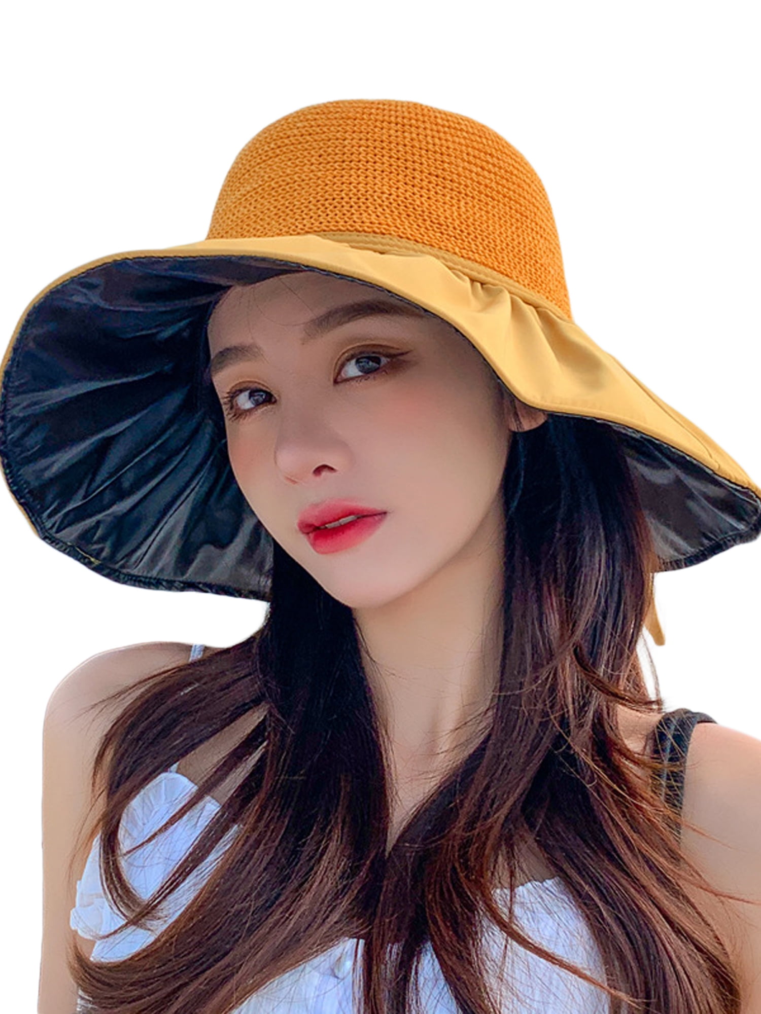 Women Fashion Coolred Womens With Bow Ultravioletproof Large Brim