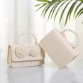 thumbnail image 3 of xiaxaixu Ladies Simple Bowknot Straw Bag Portable Dual-purpose Holiday Photo Versatile Messenger Bag, 3 of 7