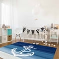thumbnail image 3 of Area Rugs Indoor Non-Slip Rectangle Rug 5x7 Ft White Anchor Blue Ocean Nautical Gradient Rug Rubber Backing Floor Mats Non Shedding Home Decor Carpet for Entryway Living Room, 3 of 8