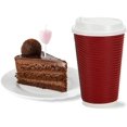 thumbnail image 3 of Nicole Home Collection 00741 Ripple Hot Cup with Lid, 12-Ounce, Maroon, 3 of 6