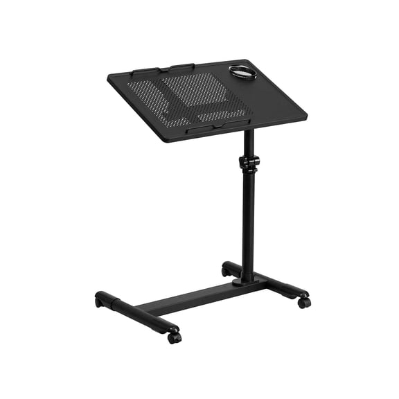 Scranton & Co Adjustable Mobile Laptop Cart in Black